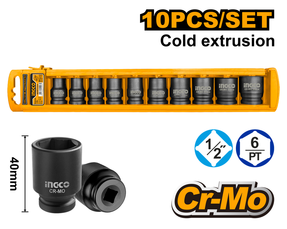 Набор ударных торцевых головок 1/2"  INDUSTRIAL