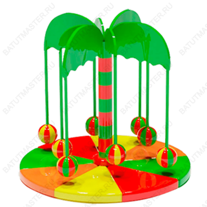 Электрическая карусель детская 4KIDS "Приключение на пальме"
