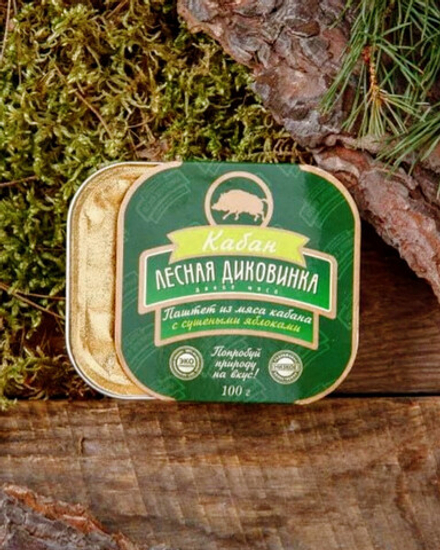 Паштет из мяса кабана с сушёными яблоками, 100 г