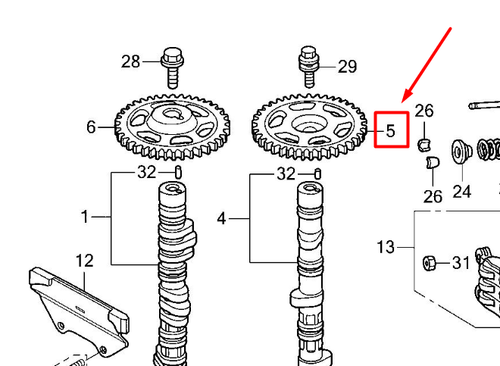 14210-PNA-000 SPROCKET, CAM CHAIN DRIVEN (46T)