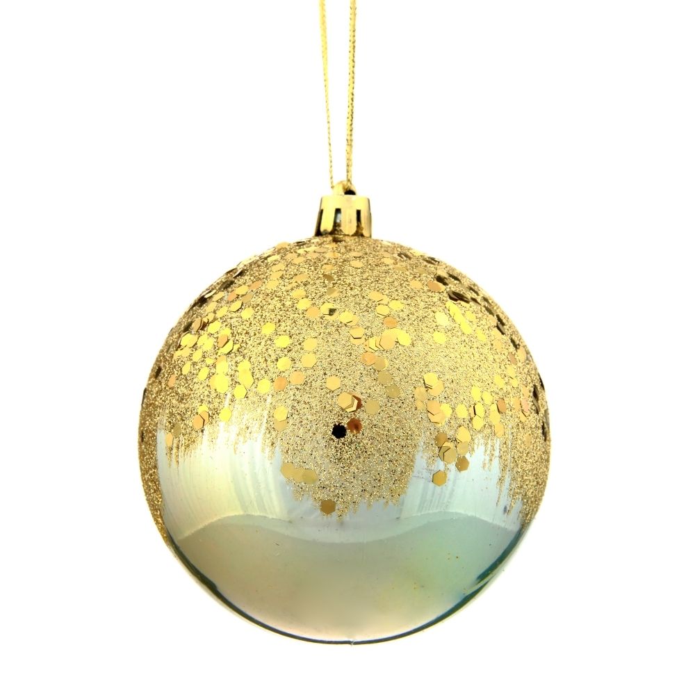 GAEM Набор из 12шт Украшение новогоднее Шар "Золотое напыление", D8 см, L35 W27 H9 см