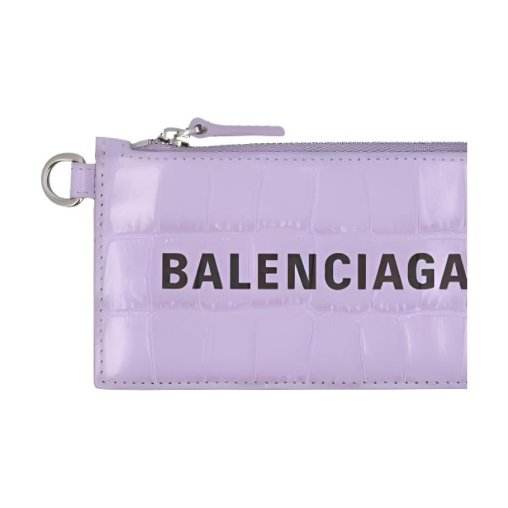 Balenciaga Cash Cow Leather Card Holder Women"s Light Purple