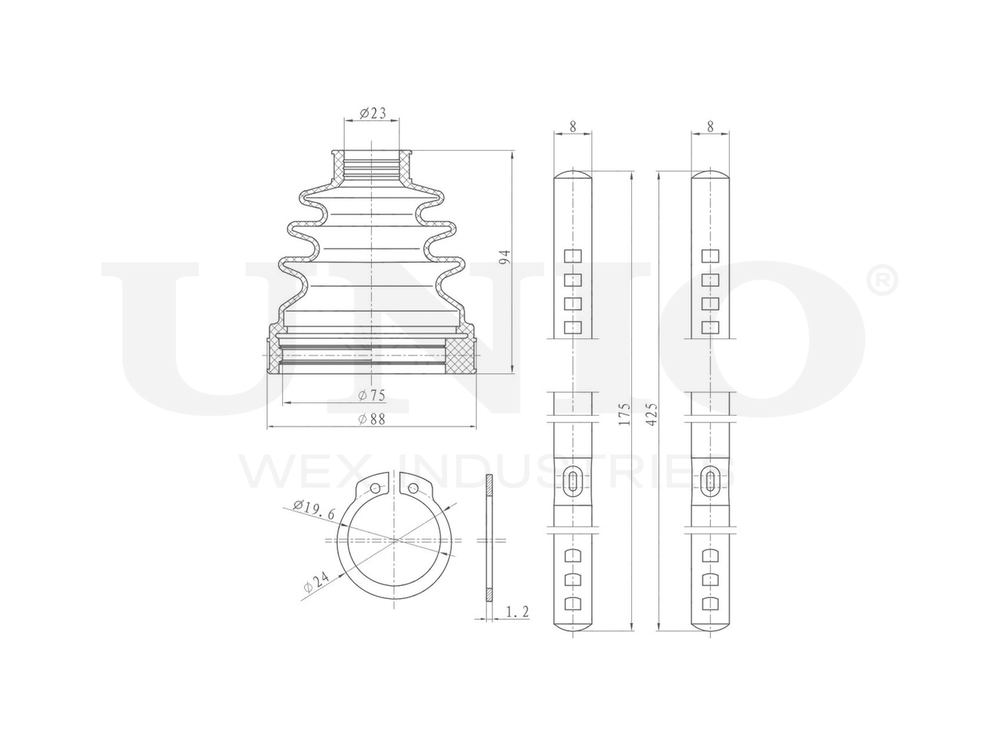 Пыльник ШРУСа (к-т) UNIO DUC-30029K