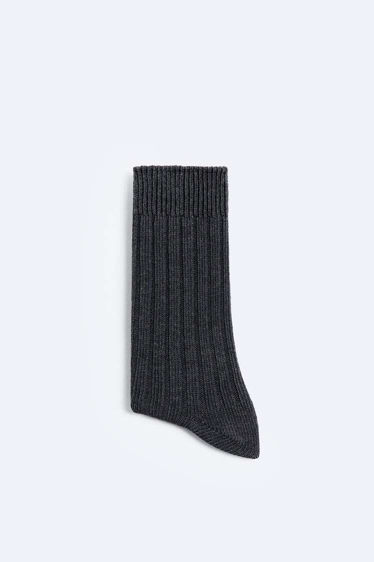 ZARA НОСКИ В РУБЧИК, СЕРЫЙ