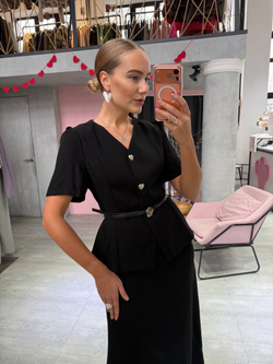 Твидовый костюм Жаклин черный