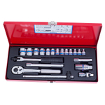 Набор торцевых головок с принадлежностями 3/8&quot;, шестигранные, 6-23 мм 20 предмета KING TONY 3520MR02