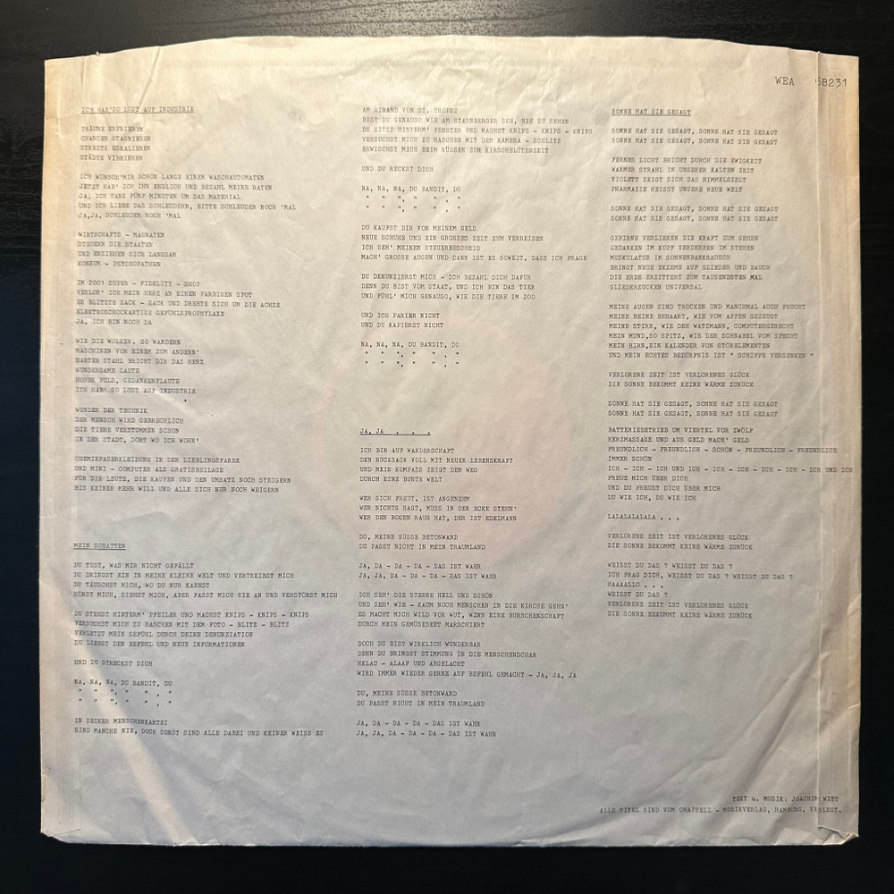 Joachim Witt - Silberblick (Германия 1980г.)