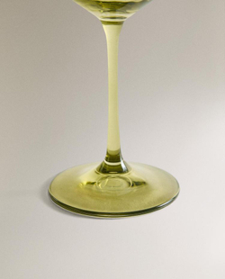 ZARA HOME БОКАЛ ДЛЯ ВИНА ИЗ КРИСТАЛИНА С ОПТИЧЕСКИМ ЭФФЕКТОМ, ЗЕЛЕНЫЙ