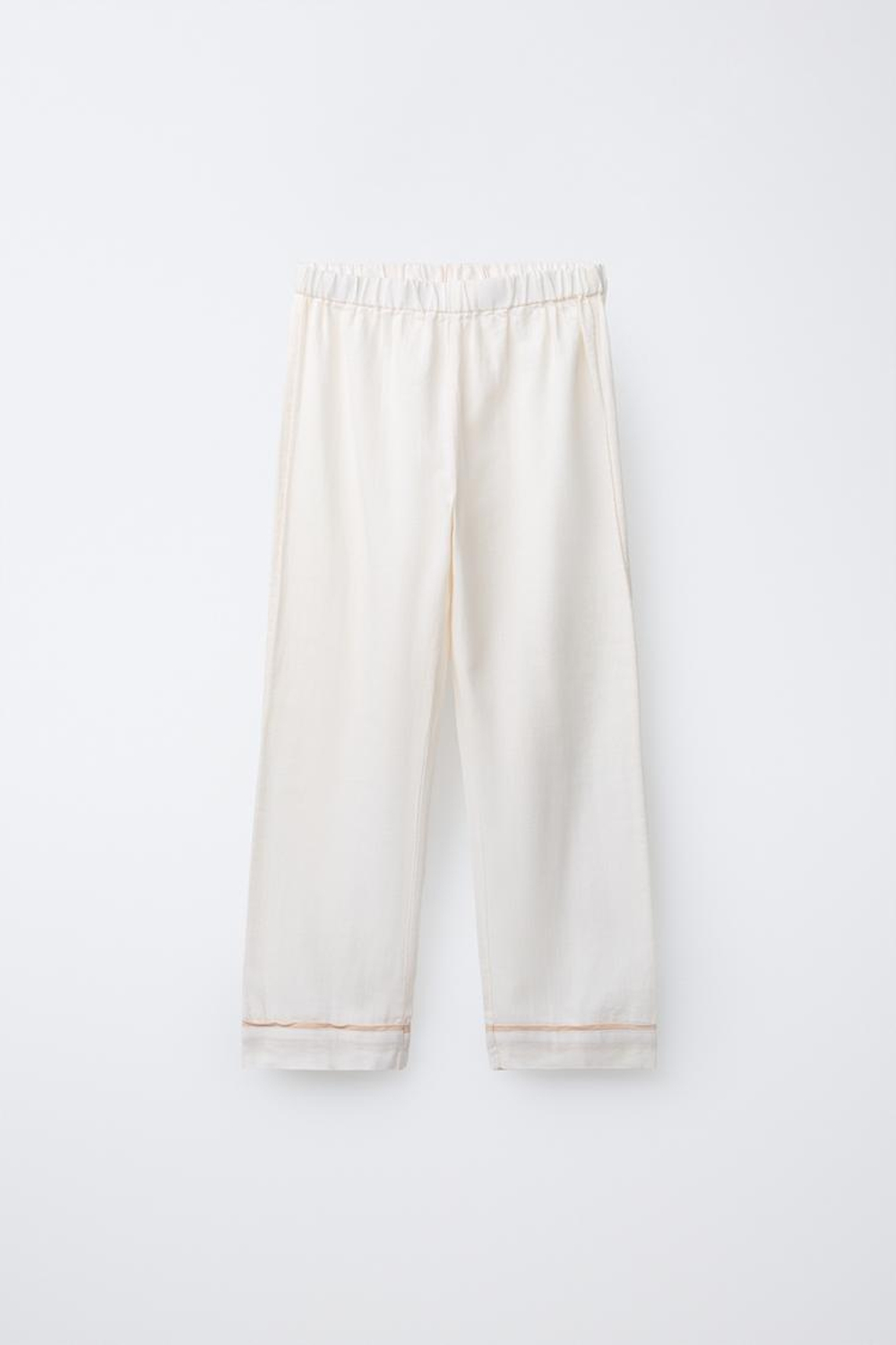 ZARA ПИЖАМА С КОНТРАСТНОЙ ОТДЕЛКОЙ, ЭКРЮ