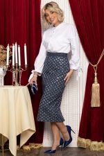 Юбка с пайетками Кетти (синяя) Ю14770-10М LT Collection