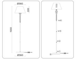 Ambrella Напольный светильник с абажуром и хрусталем Classic LH71028