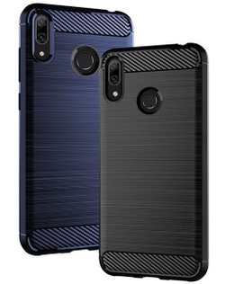 Чехол для Huawei Y7 2019 (Y7 Pro, Y7 Prime) цвет Blue (синий), серия Carbon от Caseport