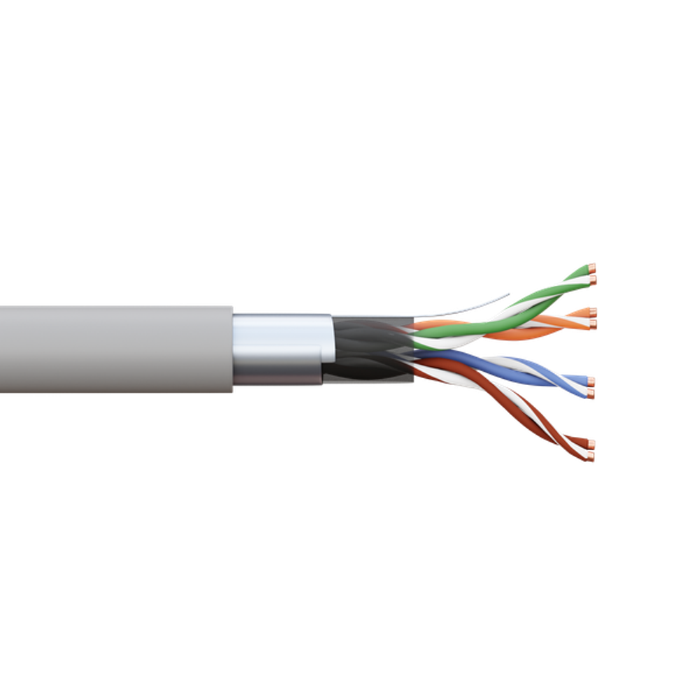 Кабель витая пара TERACOM PRO Cat.5E F/UTP 4 пары solid 24AWG оболочка LSZH нг(А)-HF цвет серый (упак. 305м) (305.00 шт.)