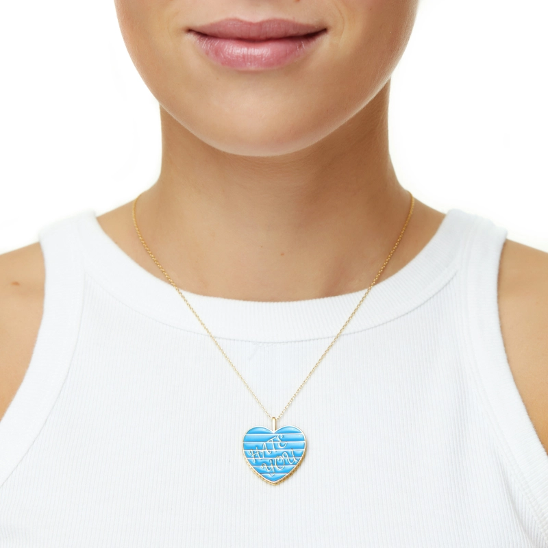 Колье Ненавижу Тебя – Неоново-голубое