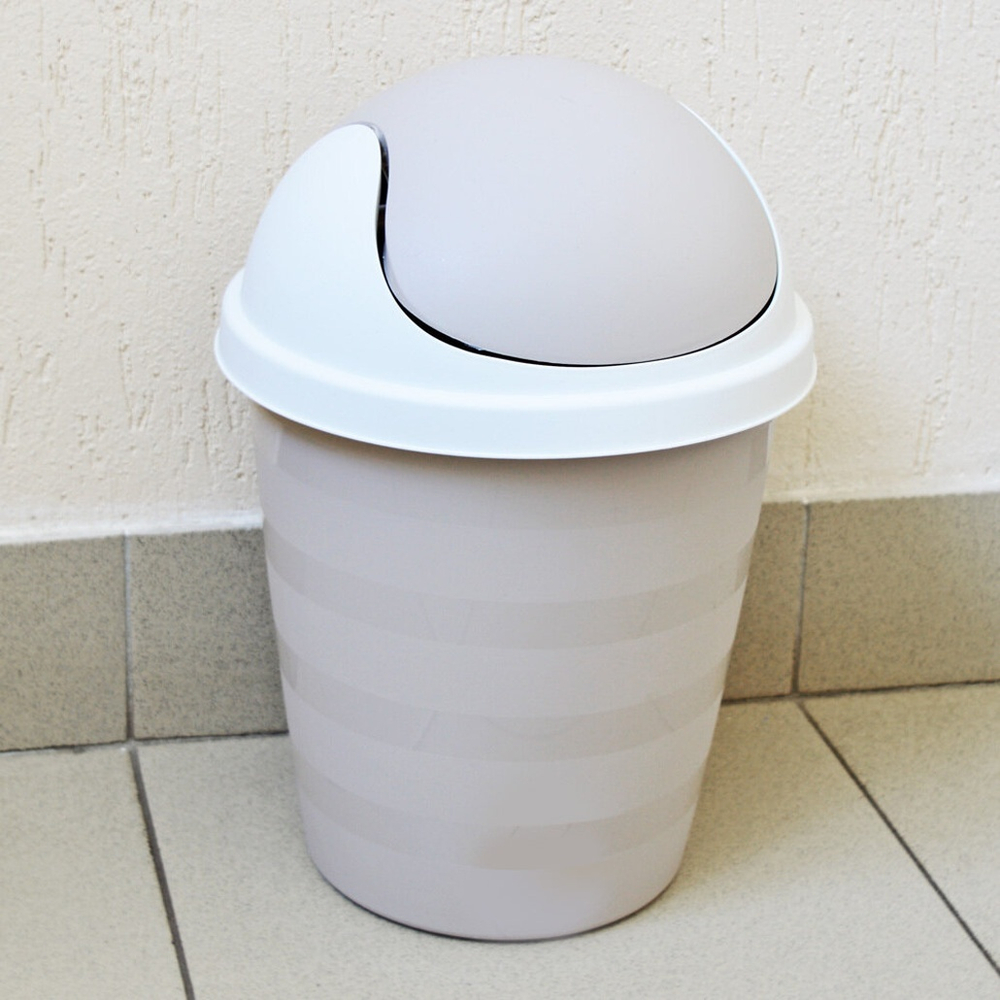 Контейнер для мусора 5,5л "Rambai" круглый (бежевый)