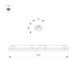 Светильник ALT-DALLAS-EMERGENCY-L550-20W Day4000 (WH, 120 deg, 230V) (Arlight, IP66 Пластик, 5 лет) 058143