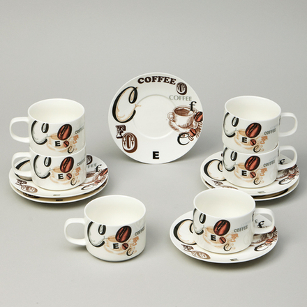 КОФЕЙНЫЙ НАБОР LEFARD "COFFEE MANIA" НА 6 ПЕР. 12 ПР. 180 МЛ