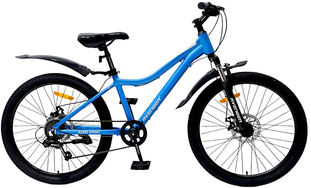 Велосипед 24" AVENGER A241D, синий/белый