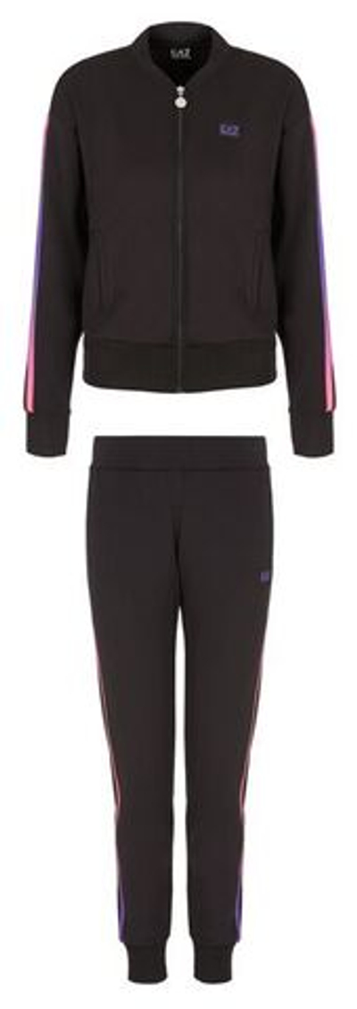 Женский теннисный костюм EA7 Woman Jersey Tracksuit - black