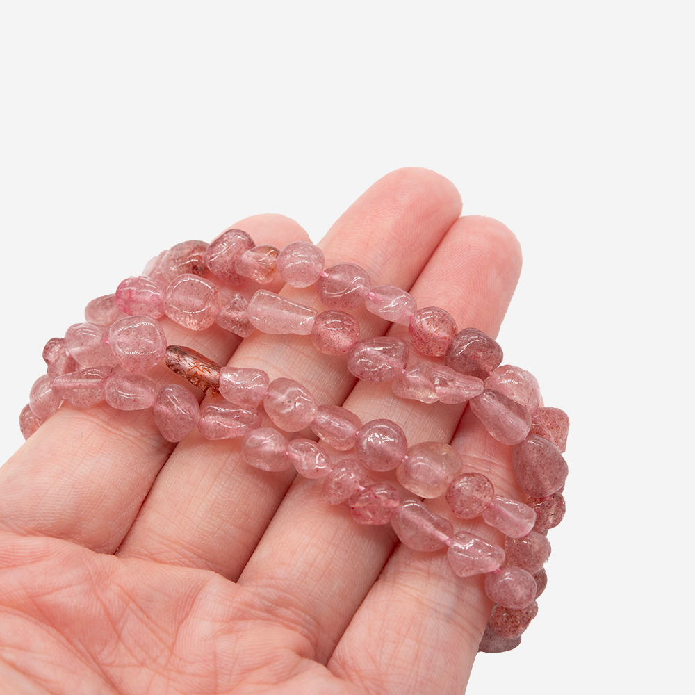 Клубничный кварц натуральный, фриформ, 6-10мм