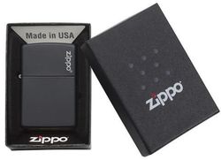 Зажигалка ZIPPO ZL Black Matte черная с логотипом (218ZL) 3