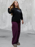 20622 Брюки женские палаццо внизу на резинке футер 2-х нитка виолет (52-164)