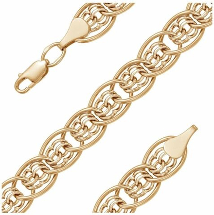 Браслет золотой широкий 19 размер