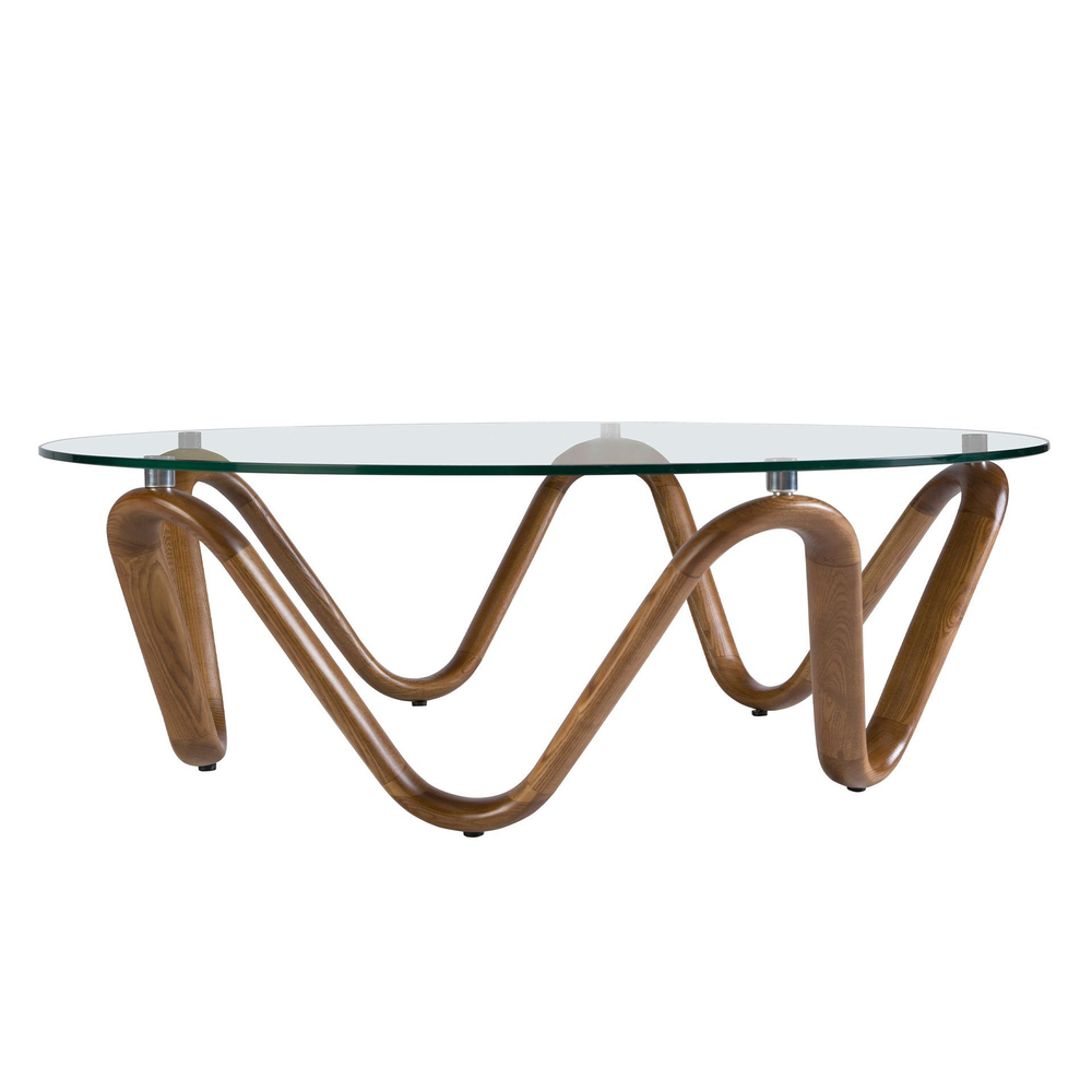 Журнальный столик 2124/CT20048 из стекла и ореха