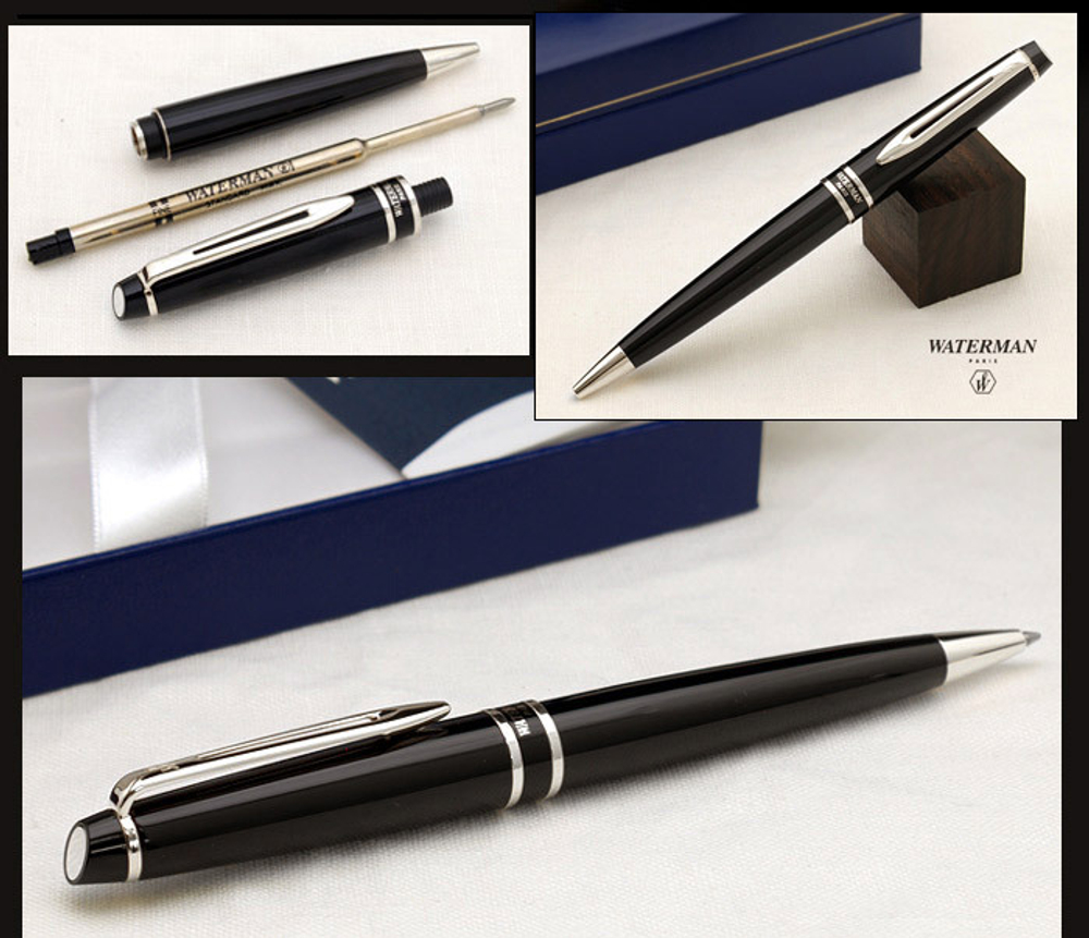 Шариковая ручка Waterman Expert 3, цвет: Black CT, стержень: Mblu