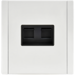 FORTE&PIANO Розетка компьютерная двойная RJ45 кат.5E FP233M металл белый IEK