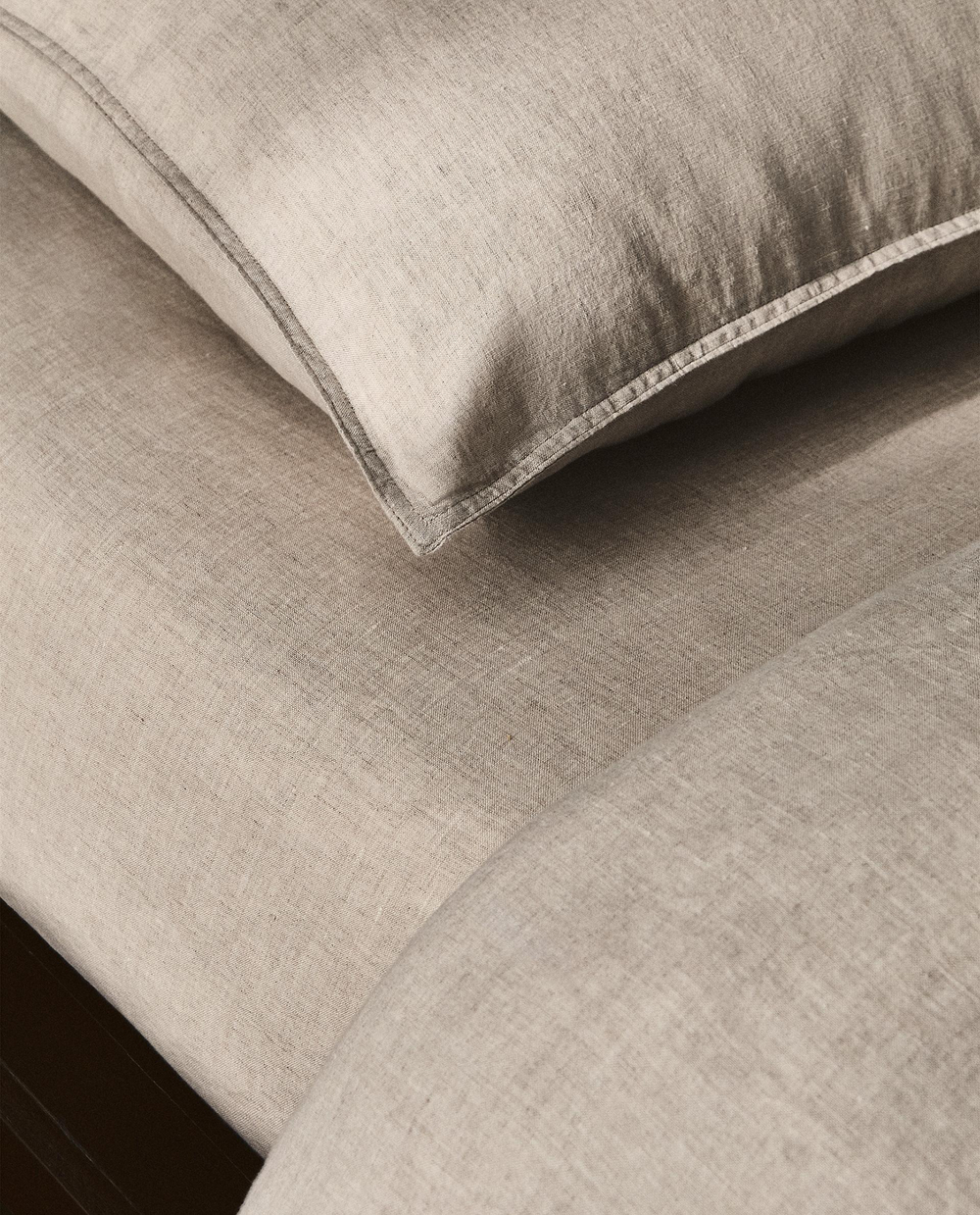 Простыня на резинке Zara Home хлопок, лён 100%, однотонный, 6150/900