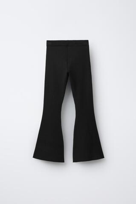 ZARA ЛЕГИНСЫ FLARE В РУБЧИК, ЧЕРНЫЙ