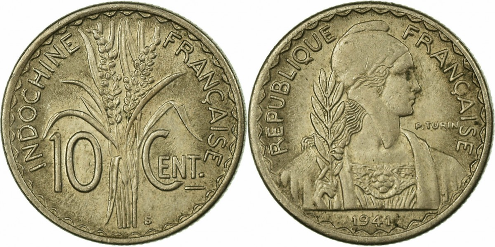 Французский Индокитай 10 сантимов, 1939 - 1941