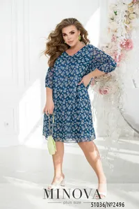 Платье 2496-синий Minova