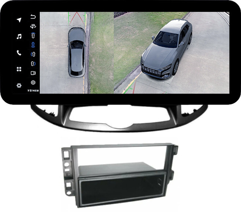 Магнитола для Chevrolet Captiva 2011-2015 (перенос БК вниз) - Teyes LUX ONE 360 монитор 12.3" 2K QLED на Android 10, 6Гб+128Гб, CarPlay, 4G SIM-слот, 4 камеры в комплекте