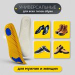 Стельки для обуви АНАТОМИЧЕСКИЕ СУПЕРДЫШАЩИЕ, материал EVA, размер RU 34-40 / EU 35-41, с линиями выреза, SHEGRA (ШЕГРА), 700750