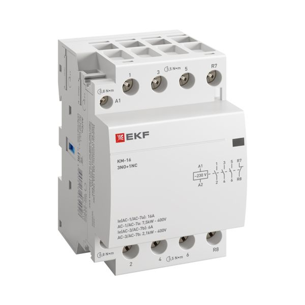 Контактор модульный КМ 16А 3NO+1NC 230В АС (3 мод.) PROXIMA EKF