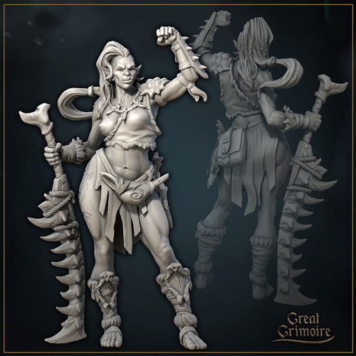 Орк Полуорк Воин Варвар Файтер миниатюра для dnd, днд, pathfinder, фентези, Настольная игра, НРИ, Варгейм, РПГ