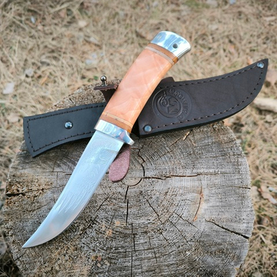 Нож кованый НС-11А Глухарь (40Х10С2М) с алюминиевыми вставками (Златоуст)