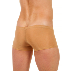Мужские трусы хипсы бежевые в узорчатую сетку в виде роз Romeo Rossi Beige Rose Boxer RR00211