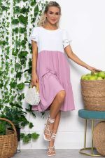 Платье Ветер перемен (бело-розовое) П13586-4М LT Collection