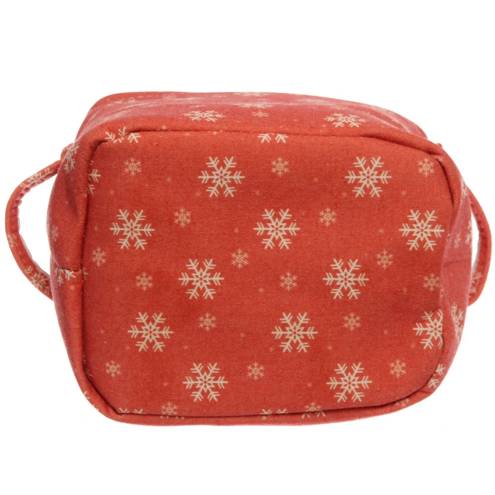 Коробка для хранения «ИДЕЯДОМА», принт снежинки, цвет красный, 20,5*14*17см, (лейбл Селфи)