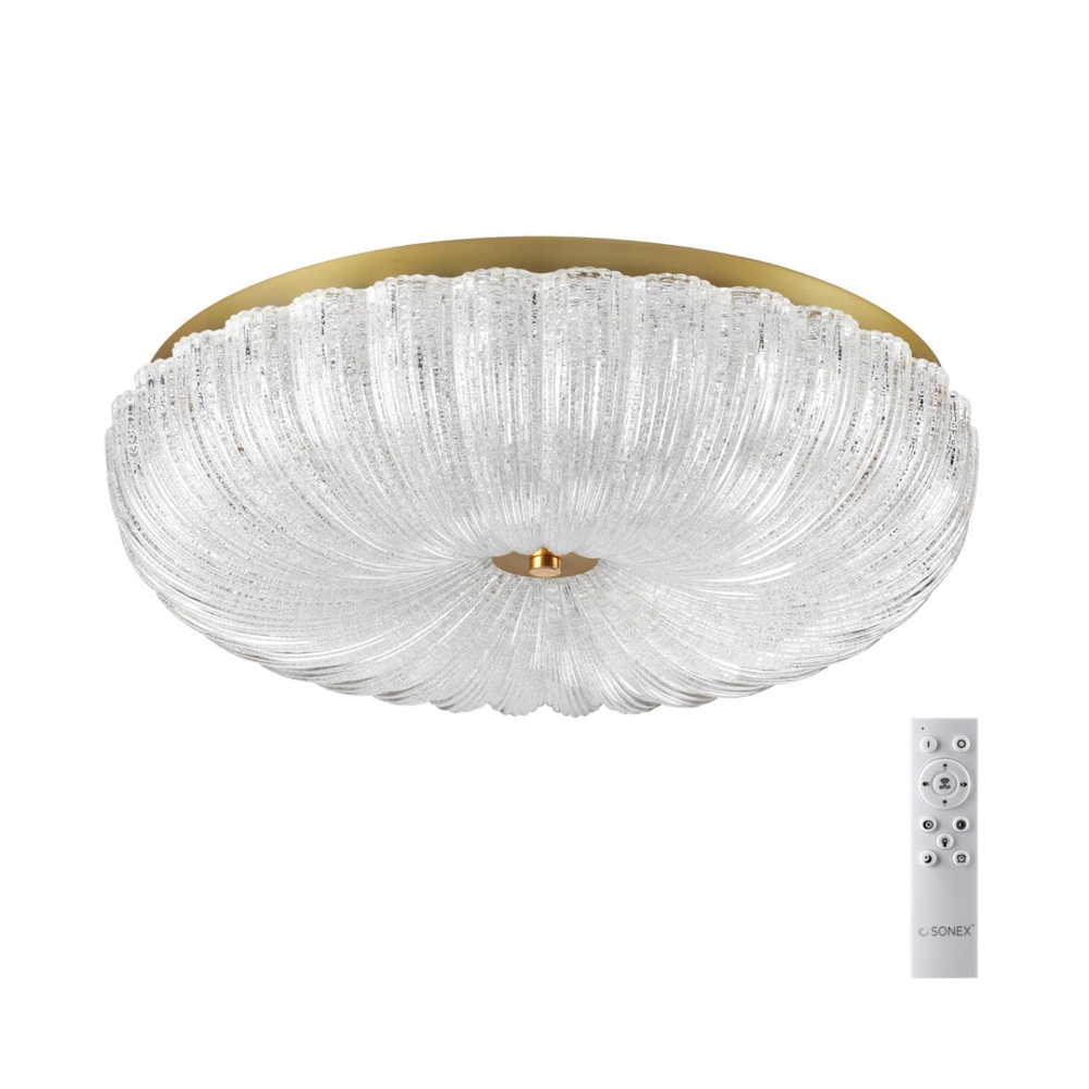 7719/60L PIKO LED SN 567 Светильник металл/стекло/прозрачный/золотой LED 60Вт 3000-6500K D500 IP20 пульт ДУ TESORO