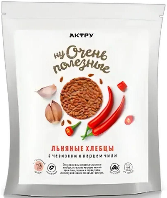 Хлебцы льняные с чесноком и перцем чили 80г