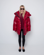 Пуховик со съемным капюшоном из нейлона Монклер вишня