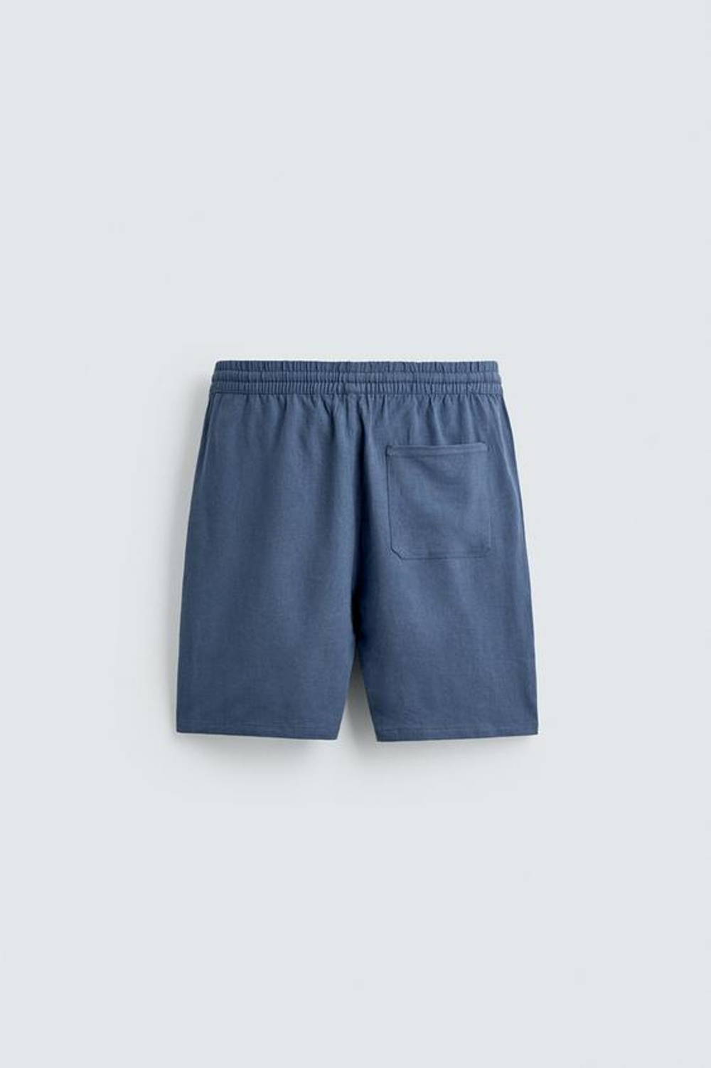 ZARA БЕРМУДЫ RELAXED FIT ИЗ ВИСКОЗЫ И ЛЬНА, ГОЛУБОЙ