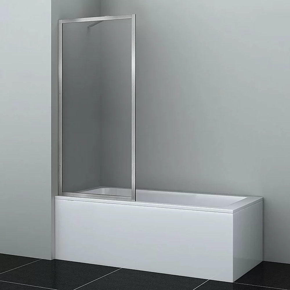 Шторка для ванны WasserKRAFT Abens 20W01-80 Brushed nickel Fixed прозрачная/профиль никель