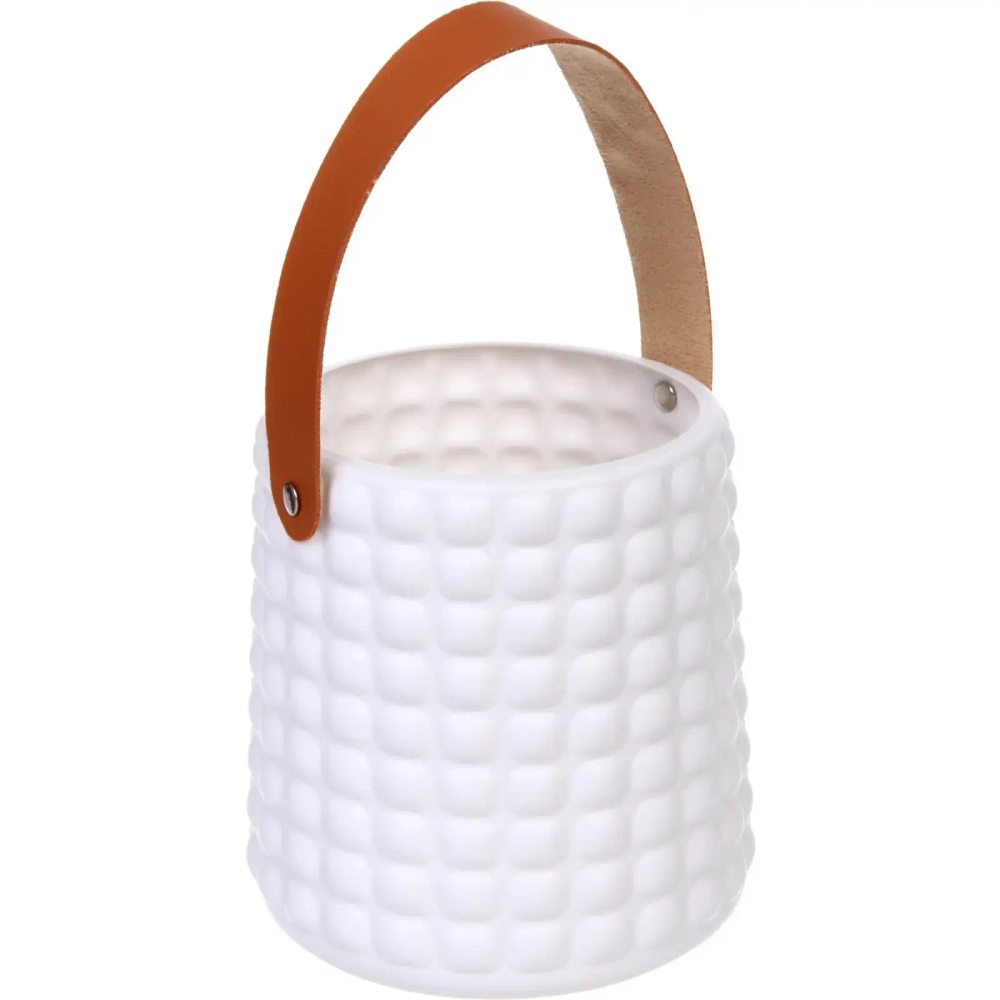 Ваза из пластика «Адель» 14*14,5см клетка, цвет белый