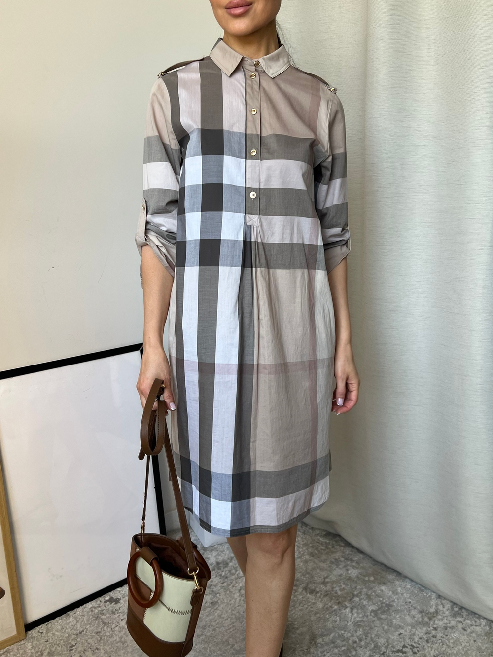 Хлопковое платье Burberry, S