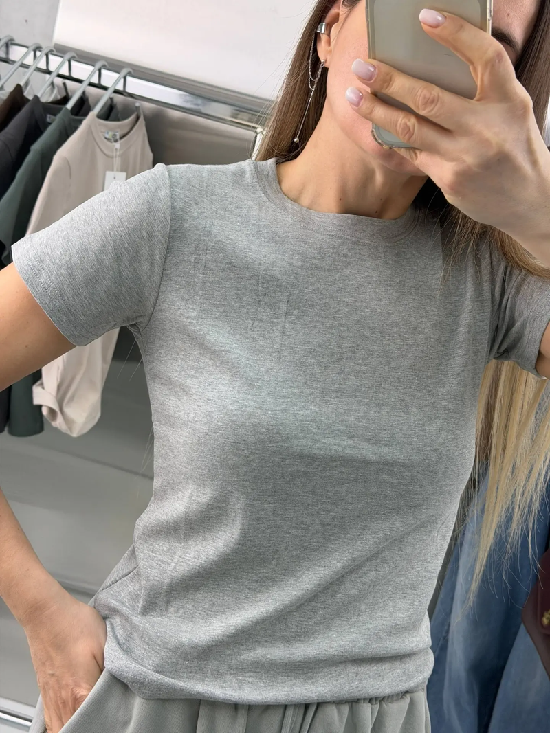 Футболка женская арт. 821 цвет "тёмный меланж"